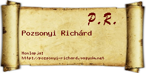 Pozsonyi Richárd névjegykártya