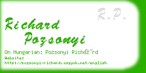 richard pozsonyi business card